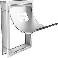 Hakuna Pets Deluxe Aluminum Dog & Cat Door, White, Medium