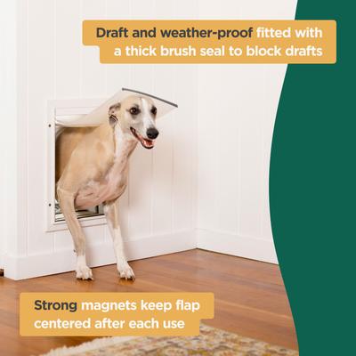 Show full view: Hakuna Pets Deluxe Aluminum Dog & Cat Door, White, Medium slide 6 of 11