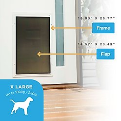 Hakuna Pets Deluxe Aluminum Dog & Cat Door, White, X-Large slide 2 of 8