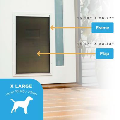Show full view: Hakuna Pets Deluxe Aluminum Dog & Cat Door, White, X-Large slide 2 of 10