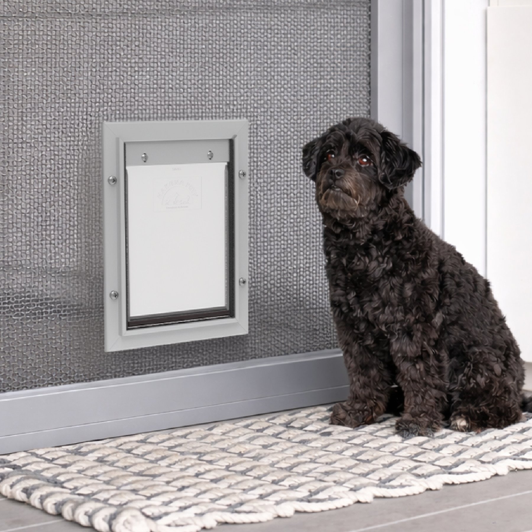 Hakuna Pets Deluxe Aluminum Locking Dog Door, Silver, Small
