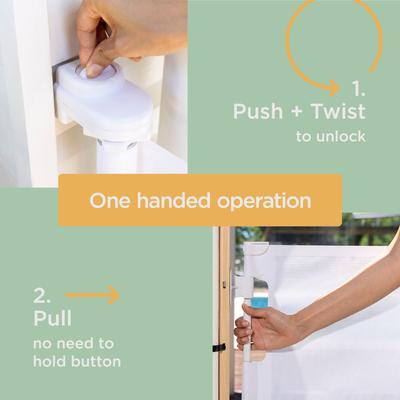 Show full view: Hakuna Pets Polyester Paw Proof Retractable, 3-Way-Locking Dog & Cat Gate, 71-in, White slide 9 of 11