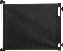 Hakuna Pets Retractable Steel & Mesh Mounted Dog & Cat Gate, 33-in, Black