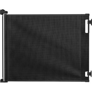 Hakuna Pets Retractable Steel & Mesh Mounted Dog & Cat Gate, 33-in, Black