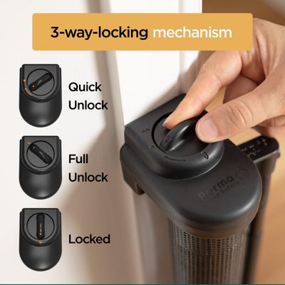 Show full view: Hakuna Pets Retractable Steel & Mesh Mounted Dog & Cat Gate, 33-in, Black slide 6 of 12