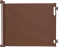 Hakuna Pets Retractable Steel & Mesh Mounted Dog & Cat Gate, 33-in, Brown slide 1 of 9