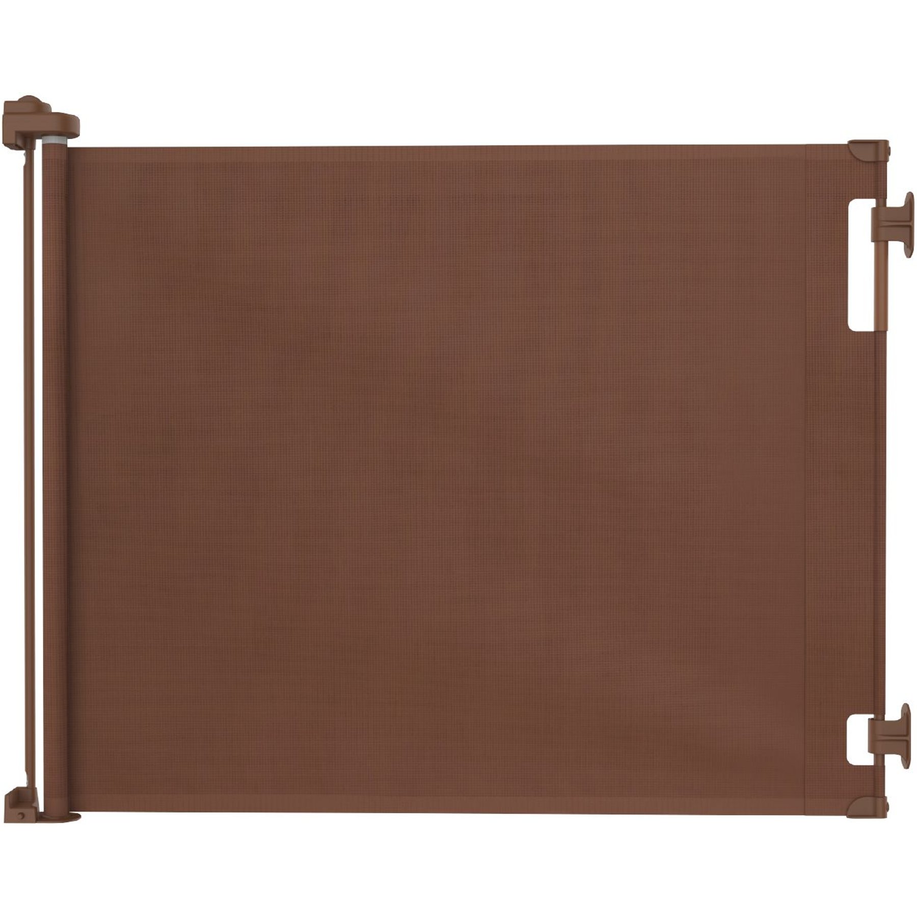 Hakuna Pets Retractable Steel & Mesh Mounted Dog & Cat Gate, 33-in, Brown