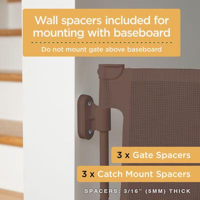 Hakuna Pets Retractable Steel & Mesh Mounted Dog & Cat Gate, 33-in