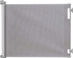 Hakuna Pets Retractable Steel & Mesh Mounted Dog & Cat Gate, 33-in, Grey