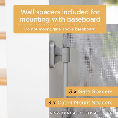 Show full view: Hakuna Pets Retractable Steel & Mesh Mounted Dog & Cat Gate, 33-in, Grey slide 7 of 12