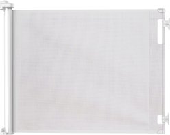 Hakuna Pets Retractable Steel & Mesh Mounted Dog & Cat Gate, 33-in, White