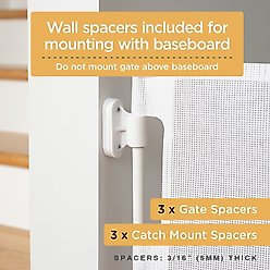 Hakuna Pets Retractable Steel & Mesh Mounted Dog & Cat Gate, 33-in, White slide 2 of 9