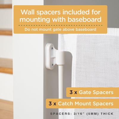 Show full view: Hakuna Pets Retractable Steel & Mesh Mounted Dog & Cat Gate, 33-in, White slide 7 of 12