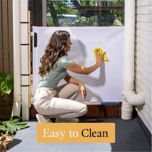 Hakuna Pets Retractable Steel & Mesh Mounted Dog & Cat Gate, 33-in, White