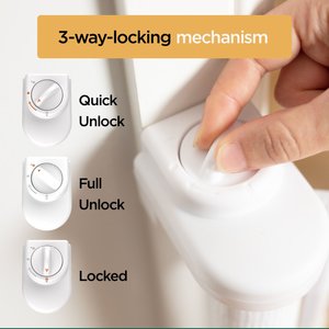 Hakuna Pets Retractable Steel & Mesh Mounted Dog & Cat Gate, 33-in, White