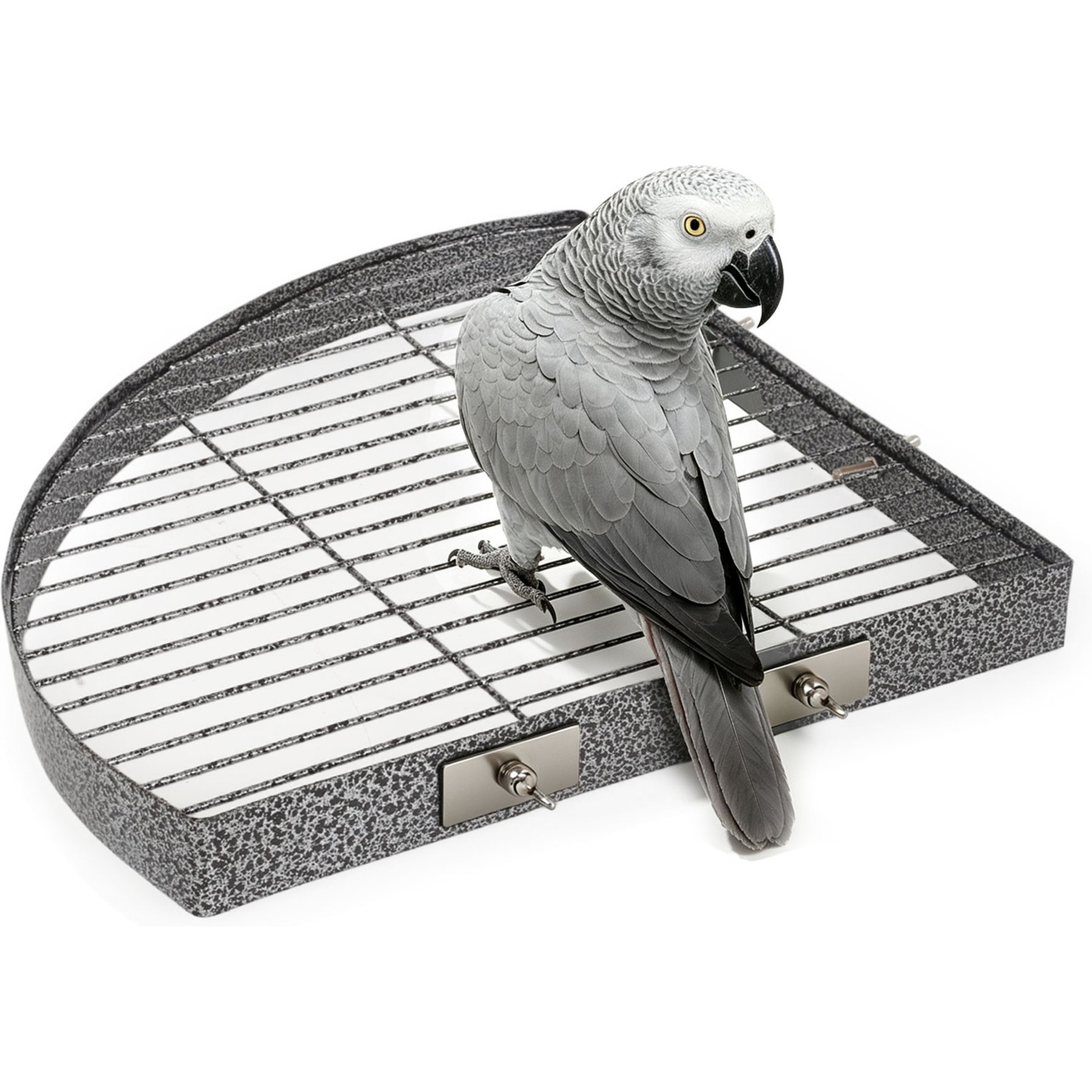 Halinfer Metal Corner Bird Cage Shelf, 12-in