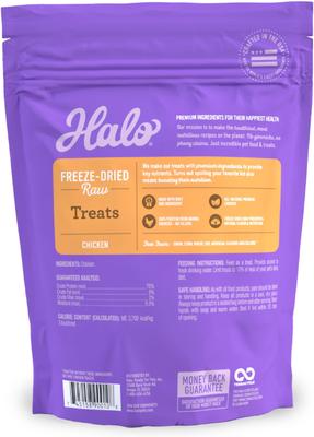 Show full view: Halo 100% Chicken Breast Freeze-Dried Cat Treats, 2.2-oz bag slide 3 of 8