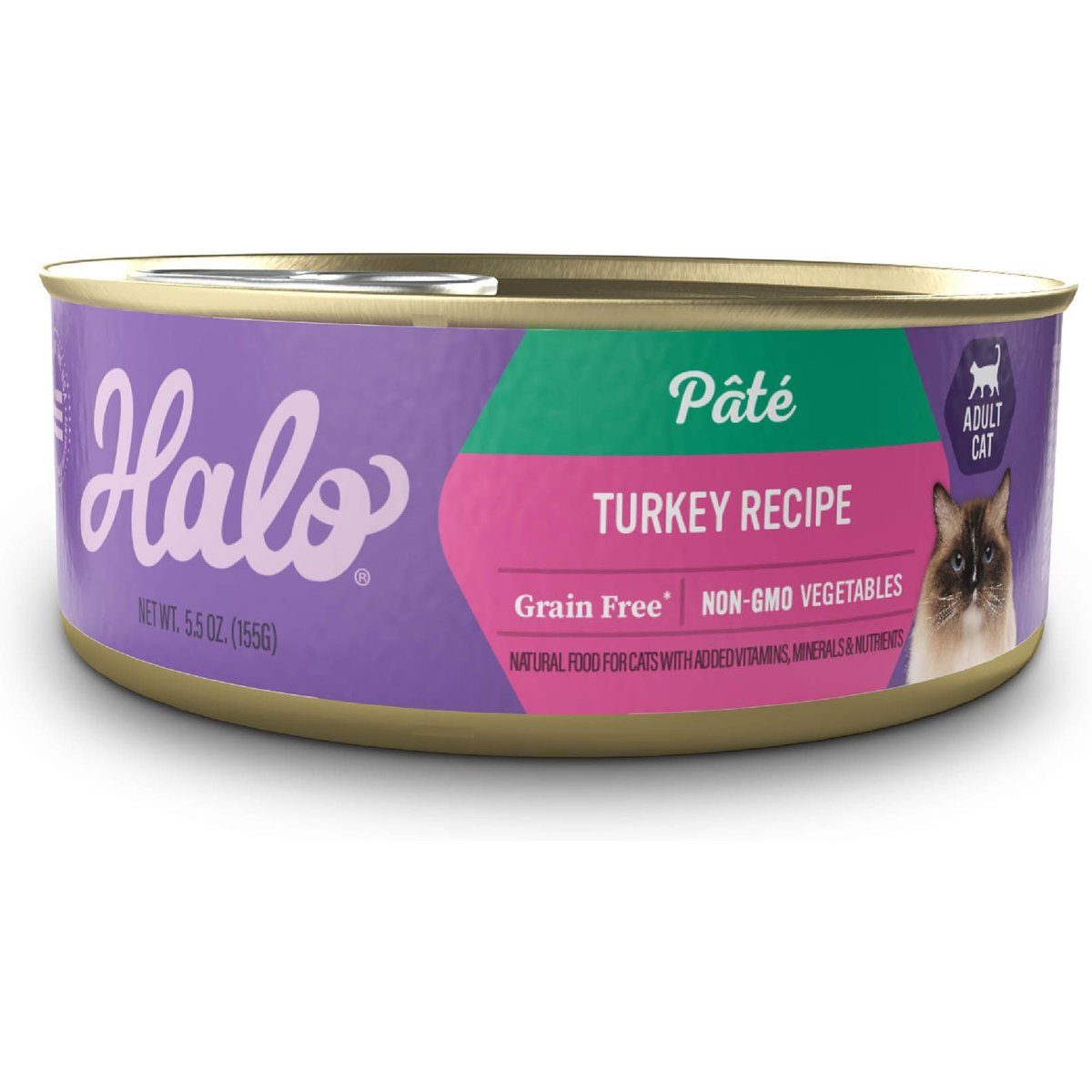 Halo Spot's Pate Ground Turkey & Giblets Cat Food, 5.5-oz, 12 ct