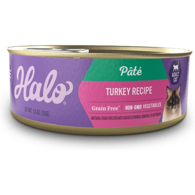 Halo Halo Spot's Pate Ground Turkey & Giblets Cat Food, 5.5-oz, 12 ct