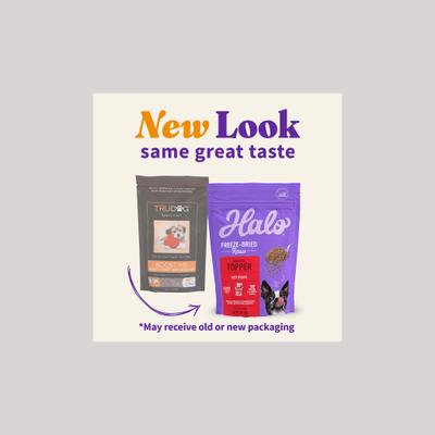 Show full view: Halo Beef Protein Recipe Freeze-Dried Raw Dog Food Topper, 3.5-oz bag slide 3 of 10