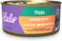 Halo Chicken Recipe with Real Whole Chicken Grain-Free Kitten Wet Food, 3-oz can, case of 12 slide 1 of 7