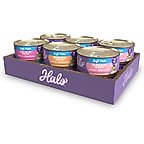 Halo Chicken, Salmon, Turkey Variety Pack Adult Grain-Free Soft Pate in Broth Wet Cat Food, 5.5-oz, case of 12