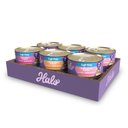 Halo Chicken, Salmon, Turkey Variety Pack Adult Grain-Free Soft Pate in Broth Wet Cat Food, 5.5-oz, case of 12
