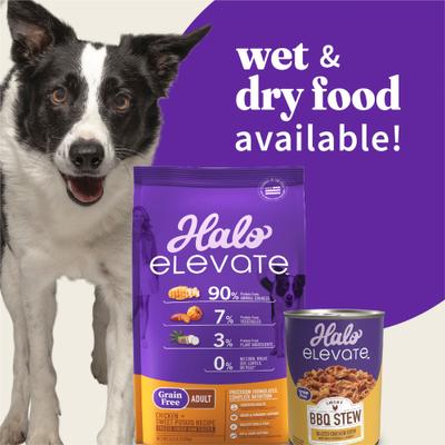 Show full view: Halo Elevate Grain-Free Chicken Recipe Dry Dog Food, 20-lb bag slide 9 of 11