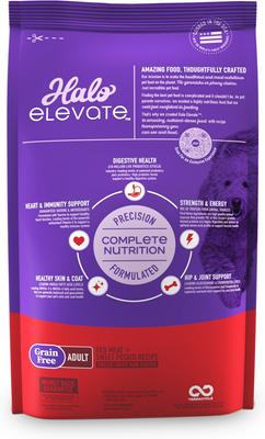Show full view: Halo Elevate Grain-Free Red Meat Recipe Dry Dog Food, 3.5-lb bag slide 3 of 11