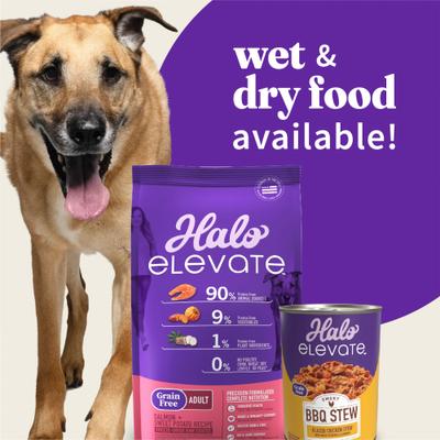 Show full view: Halo Elevate Grain-Free Salmon Recipe Dry Dog Food, 3.5-lb bag slide 9 of 11