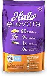 Halo Elevate Healthy Grains Puppy Formula Chicken Recipe Dry Dog Food, 10-lb bag