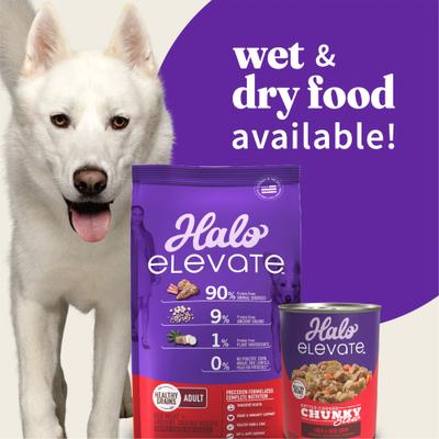 Show full view: Halo Elevate Healthy Grains Red Meat Recipe Dry Dog Food, 3.5-lb bag slide 9 of 11