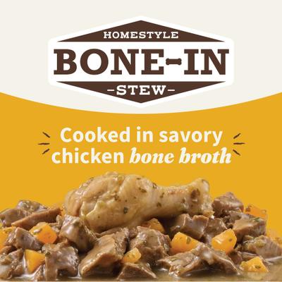 Show full view: Halo Elevate Homestyle Bone-In Chicken Stew with Sweet Potatoes & Kale Grain-Free Wet Dog Food, 12.7-oz can, case of 6 slide 4 of 9
