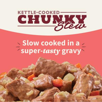 Show full view: Halo Elevate Kettle Cooked Chunky Healthy Grains Chicken & Salmon Stew with Carrots, White Potatoes & Brown Rice Wet Dog Food, 12.7-oz can, case of 6 slide 4 of 9