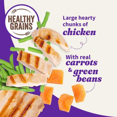 Show full view: Halo Elevate Kettle Cooked Chunky Healthy Grains Chicken Stew with Carrots, Green Beans & Brown Rice Wet Dog Food, 12.7-oz can, case of 6 slide 5 of 8