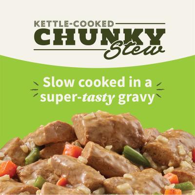 Show full view: Halo Elevate Kettle Cooked Chunky Healthy Grains Chicken Stew with Carrots, Green Beans & Brown Rice Wet Dog Food, 12.7-oz can, case of 6 slide 4 of 8