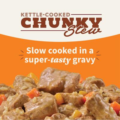 Show full view: Halo Elevate Kettle Cooked Chunky Healthy Grains Chicken Stew with Carrots, Pumpkin & Brown Rice Wet Dog Food, 12.7-oz can, case of 6 slide 4 of 9