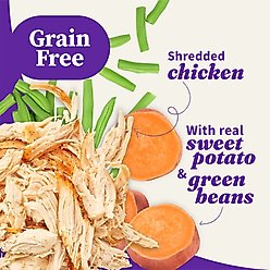 Halo Elevate Smoky BBQ Shredded Chicken Stew with Sweet Potatoes & Green Beans Grain-Free Wet Dog Food, 12.7-oz can, case of 6 slide 2 of 7