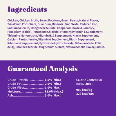 Show full view: Halo Elevate Smoky BBQ Shredded Chicken Stew with Sweet Potatoes & Green Beans Grain-Free Wet Dog Food, 12.7-oz can, case of 6 slide 8 of 9