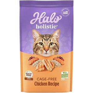 Halo Holistic Adult Complete Digestive Health Healthy Grain Cage-Free Chicken Recipe Dry Cat Food, 3-lb bag