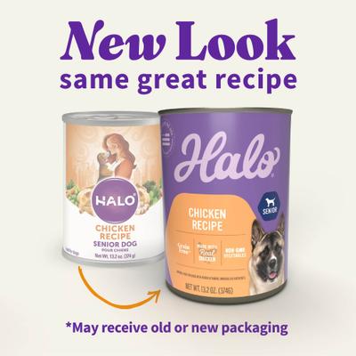 Show full view: Halo Holistic Chicken Recipe Senior Canned Dog Food, 13.2-oz, case of 6 slide 3 of 9