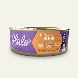 Halo Holistic Chicken Recipe in Broth Adult Canned Dog Food, 5.5-oz case of 12