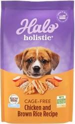 Halo Holistic Complete Digestive Health Chicken & Brown Rice Recipe Puppy Dry Dog Food, 10-lb bag