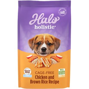 Halo Holistic Complete Digestive Health Chicken & Brown Rice Recipe Puppy Dry Dog Food, 3.5-lb bag