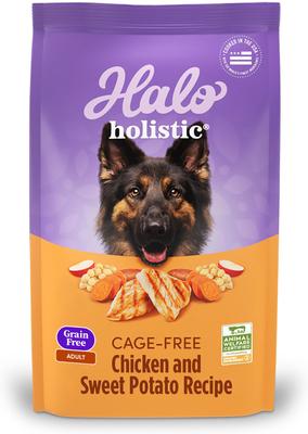 Show full view: Halo Holistic Complete Digestive Health Grain-Free Chicken & Sweet Potato Dog Food Recipe Adult Dry Dog Food, 21-lb bag slide 1 of 12