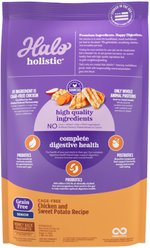 Halo Holistic Complete Digestive Health Grain-Free Chicken & Sweet Potato Recipe Senior Dry Dog Food, 10-lb bag slide 2 of 8