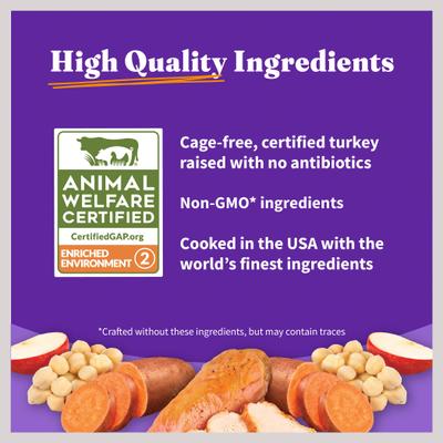 Show full view: Halo Holistic Complete Digestive Health Grain-Free Turkey & Sweet Potato Dog Food Recipe Adult Dry Dog Food, 10-lb bag slide 8 of 13