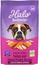 Halo Holistic Complete Digestive Health Grain-Free Turkey & Sweet Potato Dog Food Recipe Adult Dry Dog Food, 21-lb bag