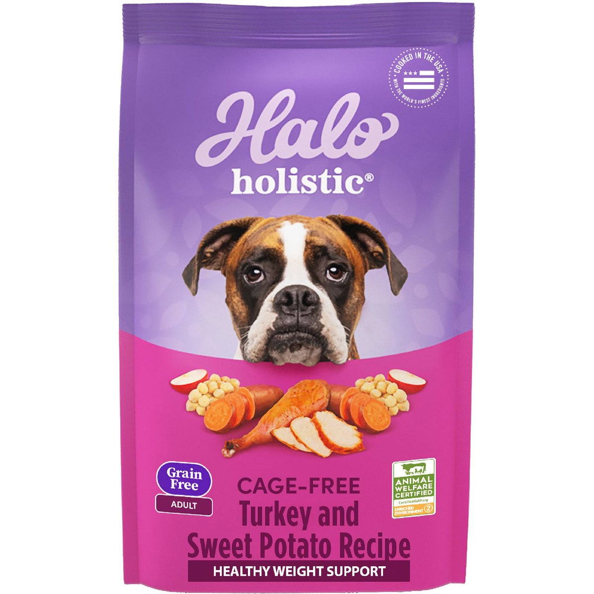 Halo Holistic Complete Digestive Health Grain-Free Turkey & Sweet Potato Dog Food Recipe Adult Dry Dog Food, 21-lb bag
