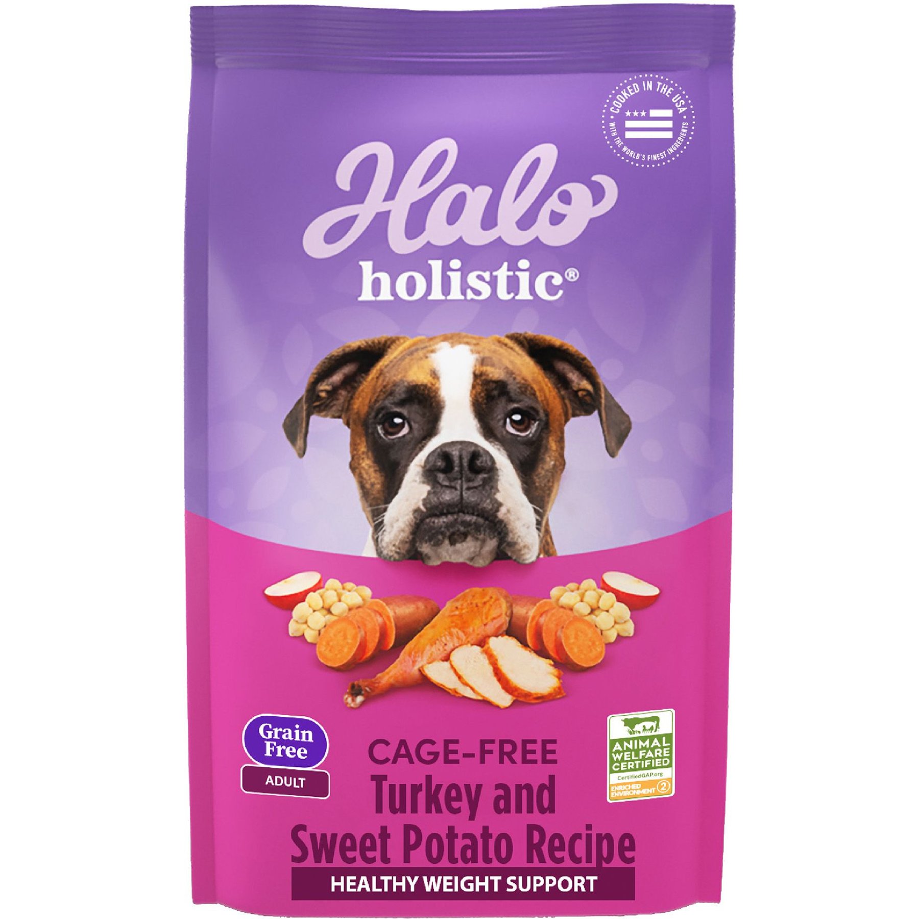 Halo Holistic Complete Digestive Health Grain-Free Turkey & Sweet Potato Dog Food Recipe Adult Dry Dog Food, 42-lb bundle